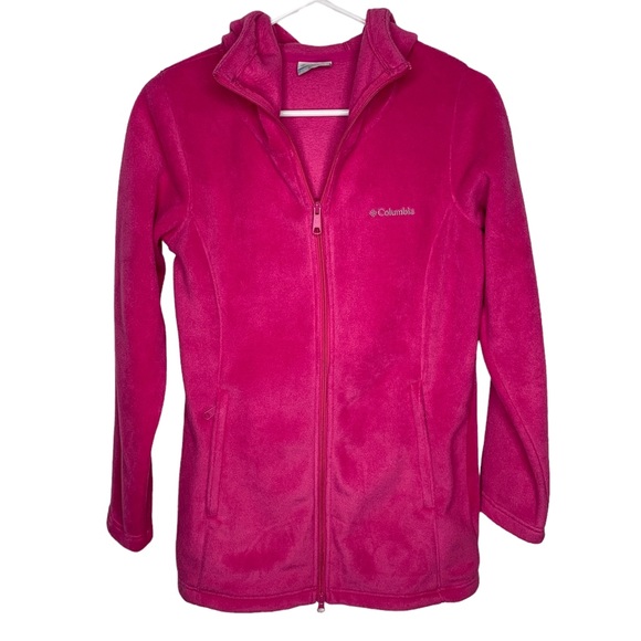 Columbia Jackets & Blazers - Columbia Pink Women’s Fleece Full Zip Mount Cannon Long Hoodie Size Small